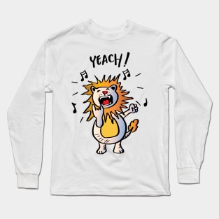 Cute lion singing Long Sleeve T-Shirt